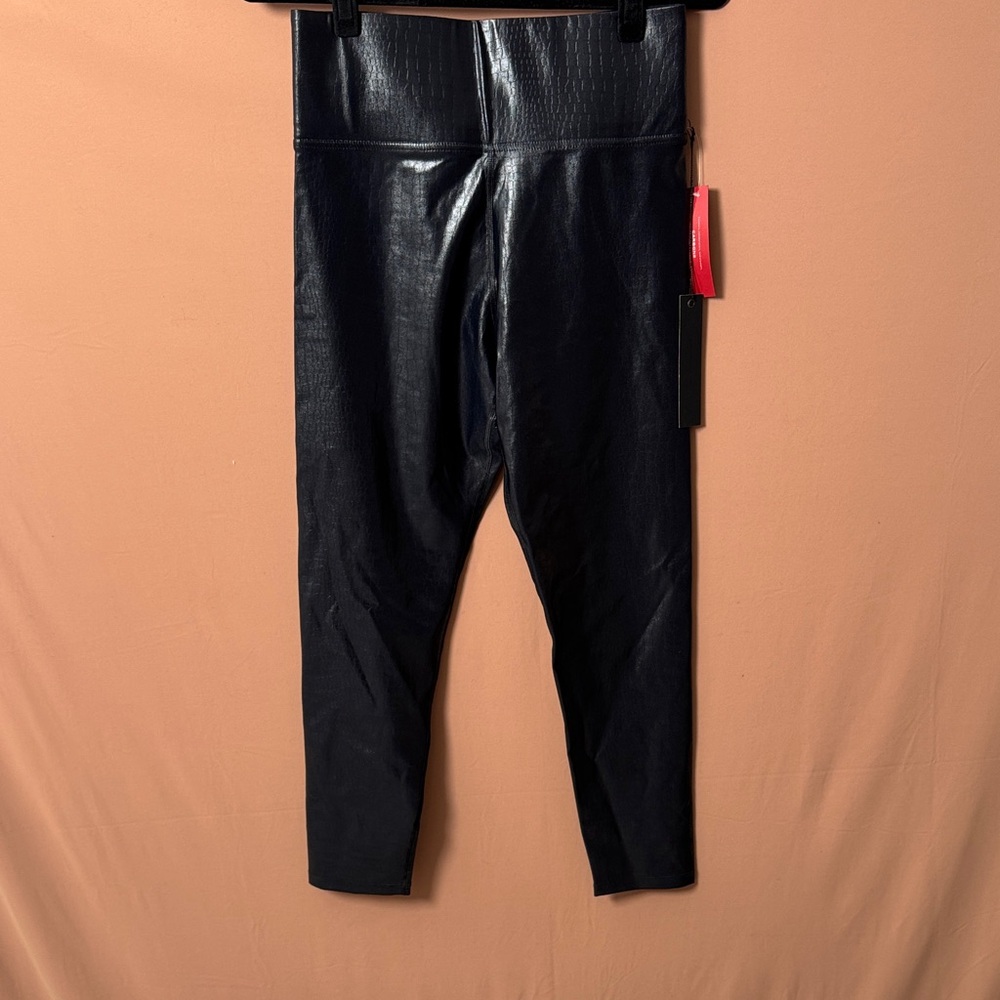 Carbon38 Black Crocodile Textured Leggings